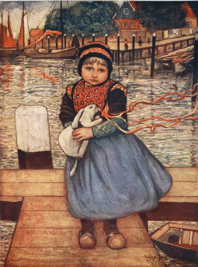A Girl with a Rabbit, 1904 by Nico Jungman